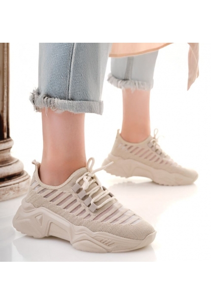 Ante Bej Triko Bağcıklı Spor Ayakkabı