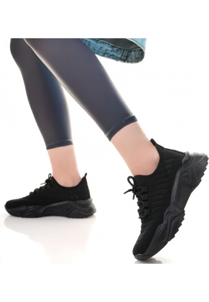 Ante Siyah Triko Bağcıklı Spor Ayakkabı