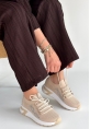 Belan Bej Triko Bağcıklı Spor Ayakkabı