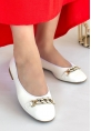 Cleo Beyaz Cilt Babet Ayakkabı