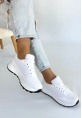 Edva Beyaz Cilt Bağcıklı Spor Ayakkabı