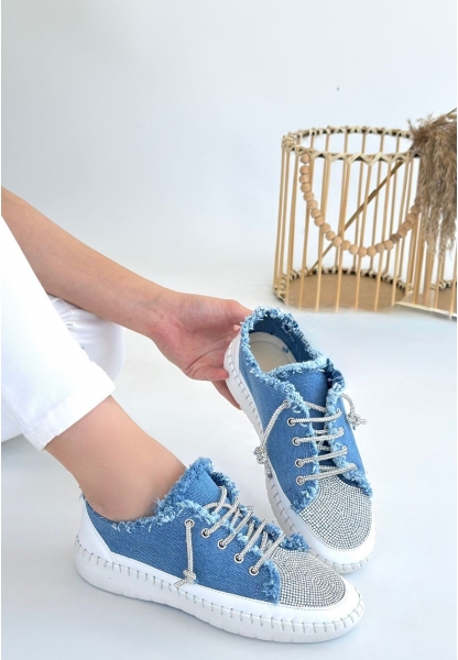 Enber Mavi Kot Bağcıklı Spor Ayakkabı