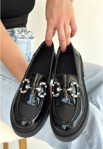 Ertin Siyah Rugan Oxford Ayakkabı