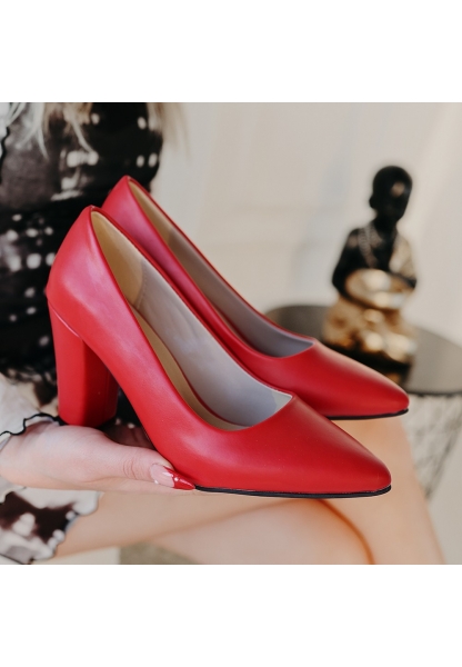 Giort Kırmızı Cilt Topuklu Ayakkabı