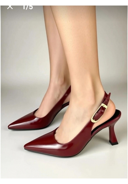 Hies Bordo Rugan Topuklu Ayakkabı