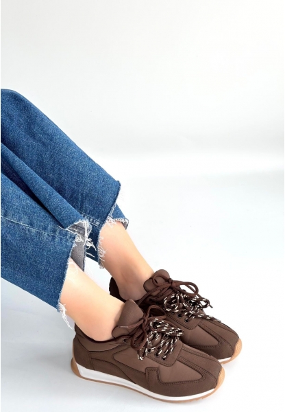 Jeat Kahverengi  Nubuk Bağcıklı Spor Ayakkabı