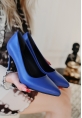 Jilya Mavi Cilt Stiletto Ayakkabı