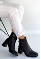 Kanda Siyah Cilt Topuklu Bot