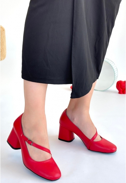 Kier Kırmızı Cilt Topuklu Ayakkabı