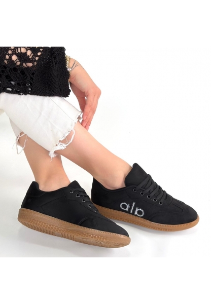 Lendo Siyah Süet Bağcıklı Spor Ayakkabı