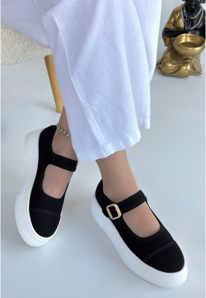 Lunni Siyah Keten Spor Ayakkabı