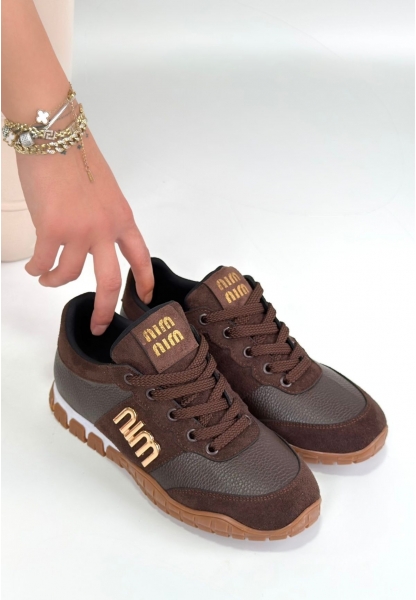 Marje Kahverengi Cilt Bağcıklı Spor Ayakkabı