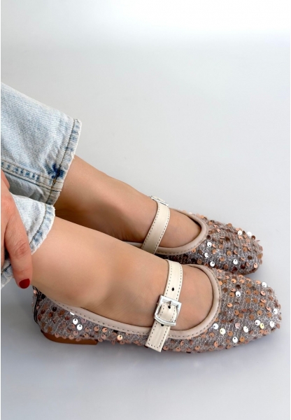 Moden Bej Süet Babae Ayakkabı