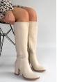 Morena Bej Cilt Bej Tabanlı Topuklu Çizme