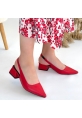 Morji Kırmızı Cilt Topuklu Ayakkabı
