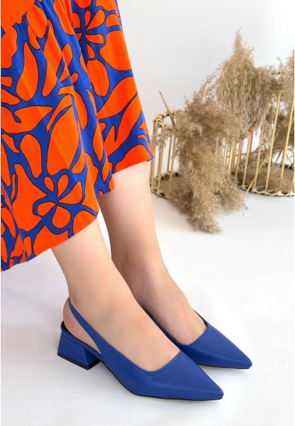 Morji Mavi Cilt Topuklu Ayakkabı