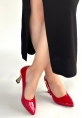 Motya Kırmızı Rugan Topuklu Ayakkabı