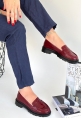 Narli Bordo Rugan Oxford Ayakkabı