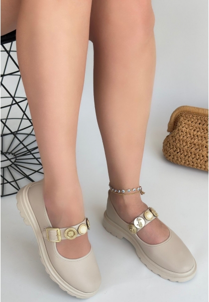 Okira Bej Cilt Oxford Ayakkabı