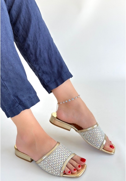 Ortu Gold Cilt İşlemeli Terlik