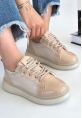 Piona Bej Rugan Bağcıklı Spor Ayakkabı