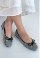 Potte Siyah Saten Babet Ayakkabı