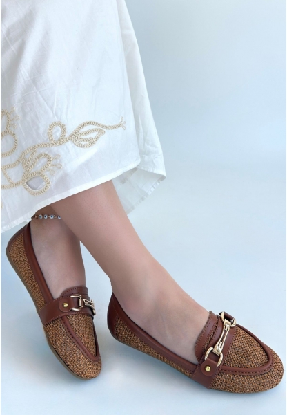 Rain Taba Cilt Babet Ayakkabı