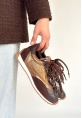 Reat Kahverengi Cilt Bağcıklı  Paraşüt Detaylı Spor Ayakkabı