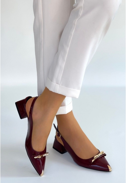 Ricy Bordo Rugan Topuklu Ayakkabı