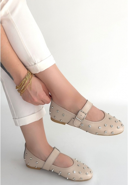 Ritta Bej Cilt Kemerli Babet Ayakkabı