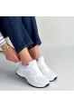 Slar Beyaz Cilt Spor Ayakkabı