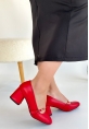 Tino Kırmızı Cilt Topuklu Ayakkabı