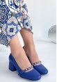 Tino Mavi Cilt Topuklu Ayakkabı
