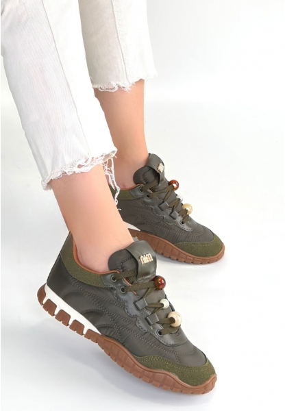 Tues Yeşik Nubuk Bağcıklı Spor Ayakkabı