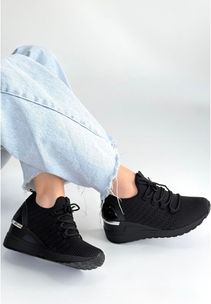 Weor Siyah Triko Bağcıklı Spor Ayakkabı