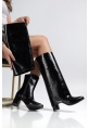 Wila Siyah Parlak Topuklu Tak Çıkar Çizme