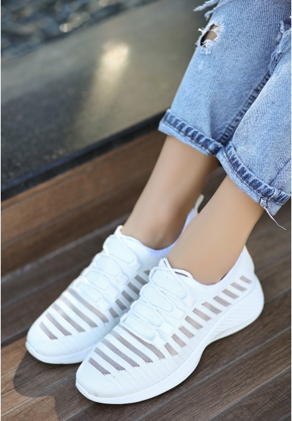 Wina Beyaz Triko Spor Ayakkabı