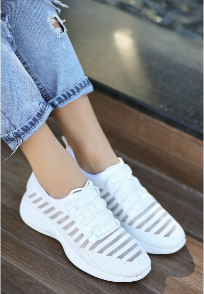 Wina Beyaz Triko Spor Ayakkabı