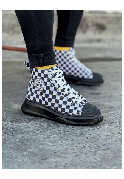 WG017 Damalı Erkek Yarım Bilek Casual Ayakkabı