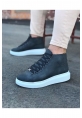 WG032 Gri Bağcıklı Sneakers  Yarım Bilek Bot