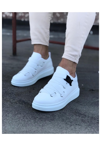 WG033 Beyaz Erkek Yüksek Taban  Ayakkabı