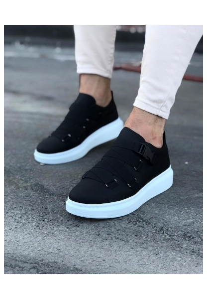 WG033 Siyah Erkek Yüksek Taban  Ayakkabı