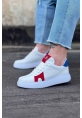 WG040 Beyaz Kırmızı Erkek Casual Ayakkabı