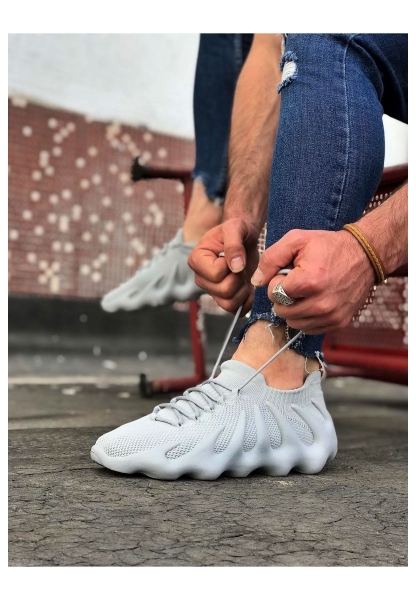  WG300 Gri Triko Sargı Taban Casual Erkek Ayakkabı