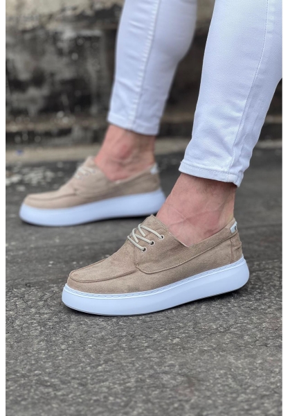  WG508 Bej Süet Ortopedik Taban Erkek Casual Ayakkabı