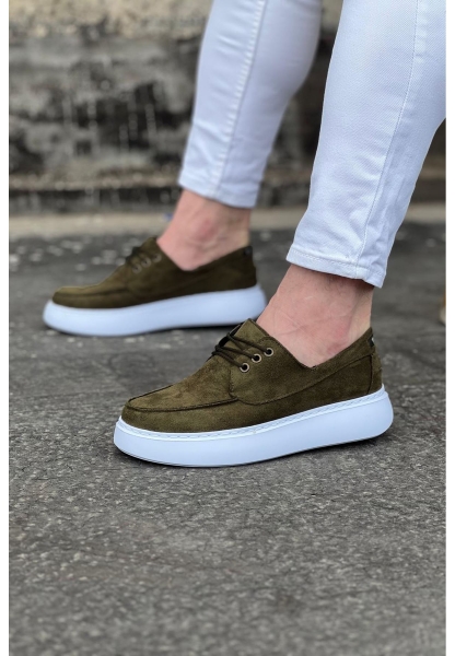  WG508 Haki Süet Ortopedik Taban Erkek Casual Ayakkabı